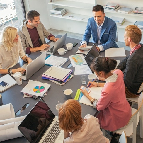 Individuals in a meeting