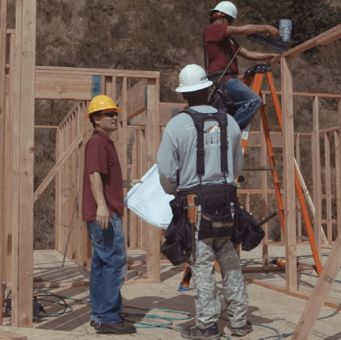 Construction site workers on-site safety training