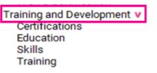 Training & Development Drop Down