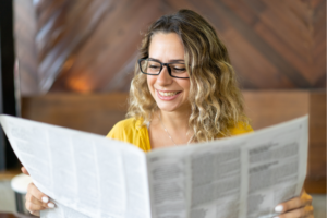 Woman Reading Newspaper