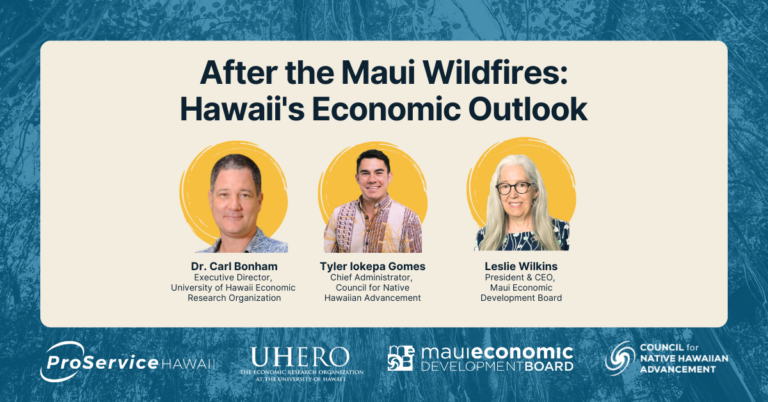 panelists for Maui's Economic Outlook webinar