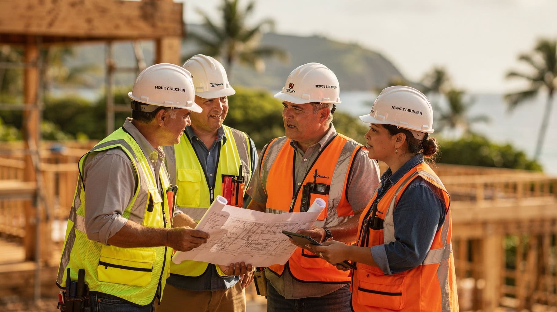 Construction Payroll Services in Hawaii: What Employers Should Know — Hawaii construction trades workers on a jobsite