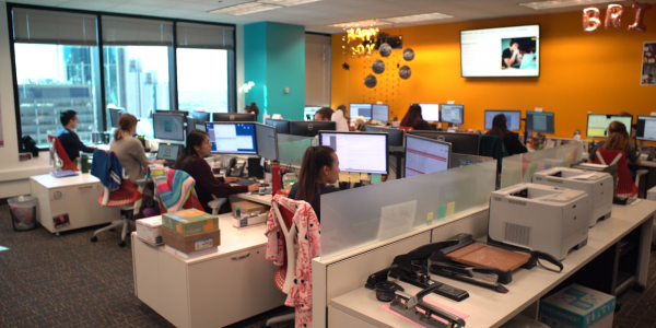 office employees working at desks