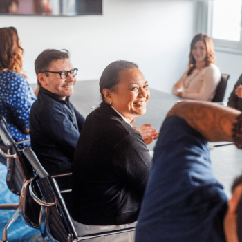 Employees participate in professional training.