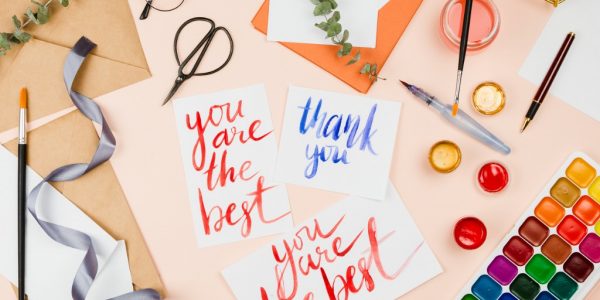 illustration of thank you cards